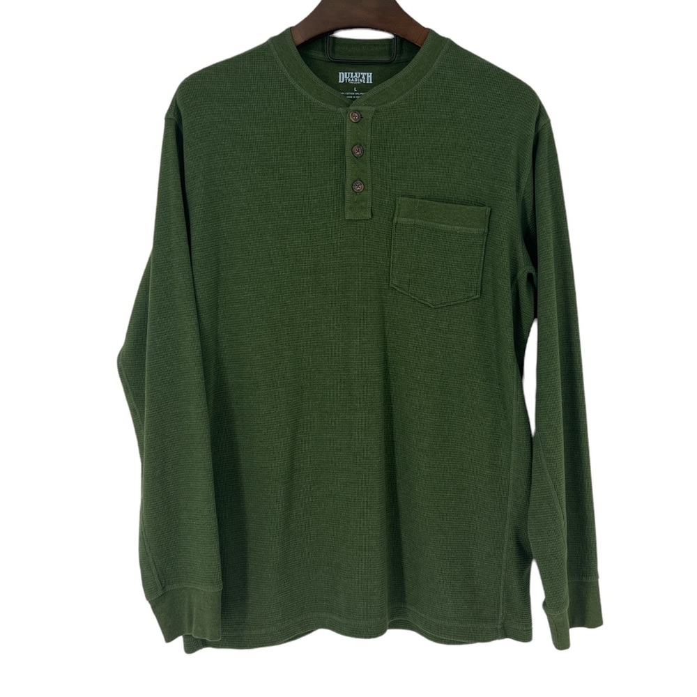 Duluth Trading Co Mens Thermal Henley pull over Shirt Size Large